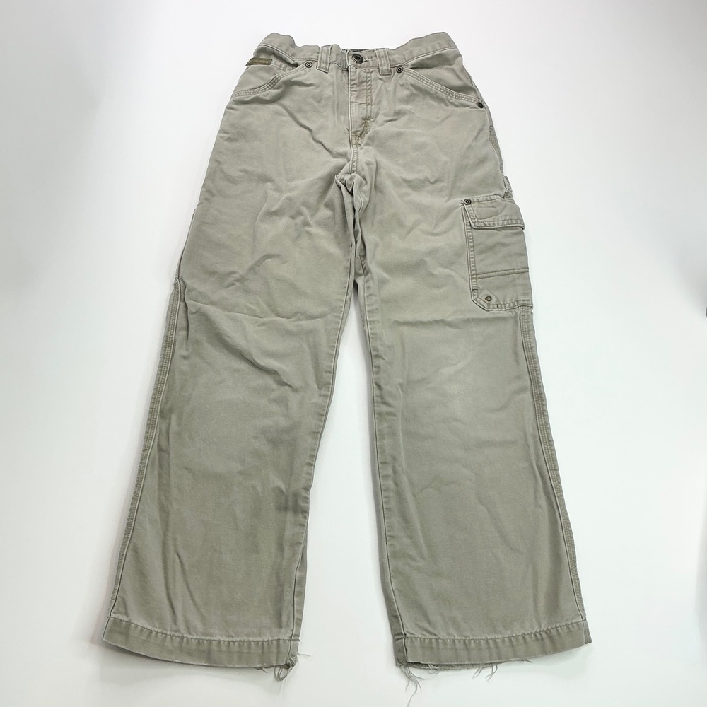 Columbia Khaki Cargo Pants Kids Size 10 Youth Rugged Cotton Canvas Outdoor